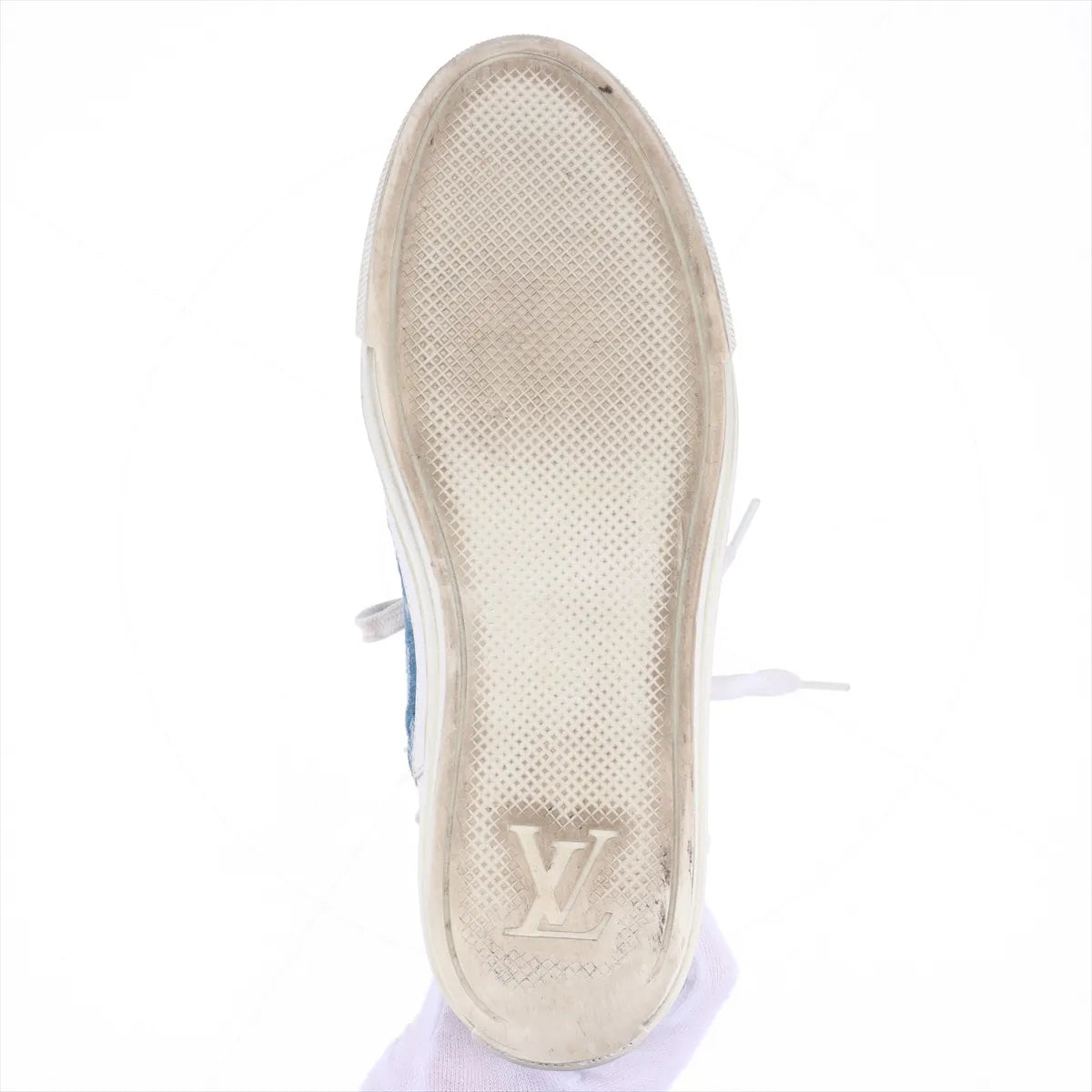 Louis Vuitton Stellar Denim Leather High-top Sneakers Blue x White