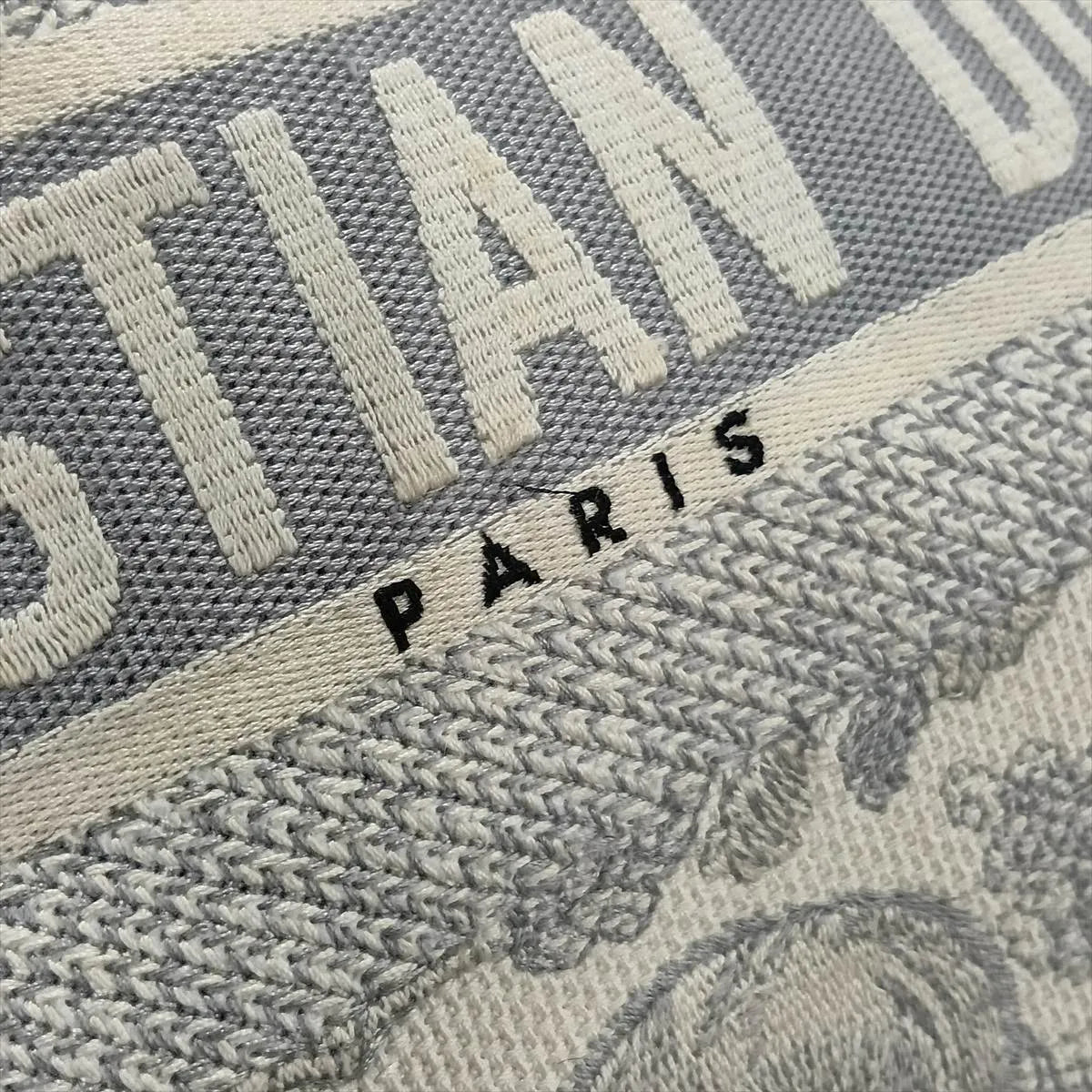 Christian Dior Toile De JouY Embroidery Medium Book Tote Gray
