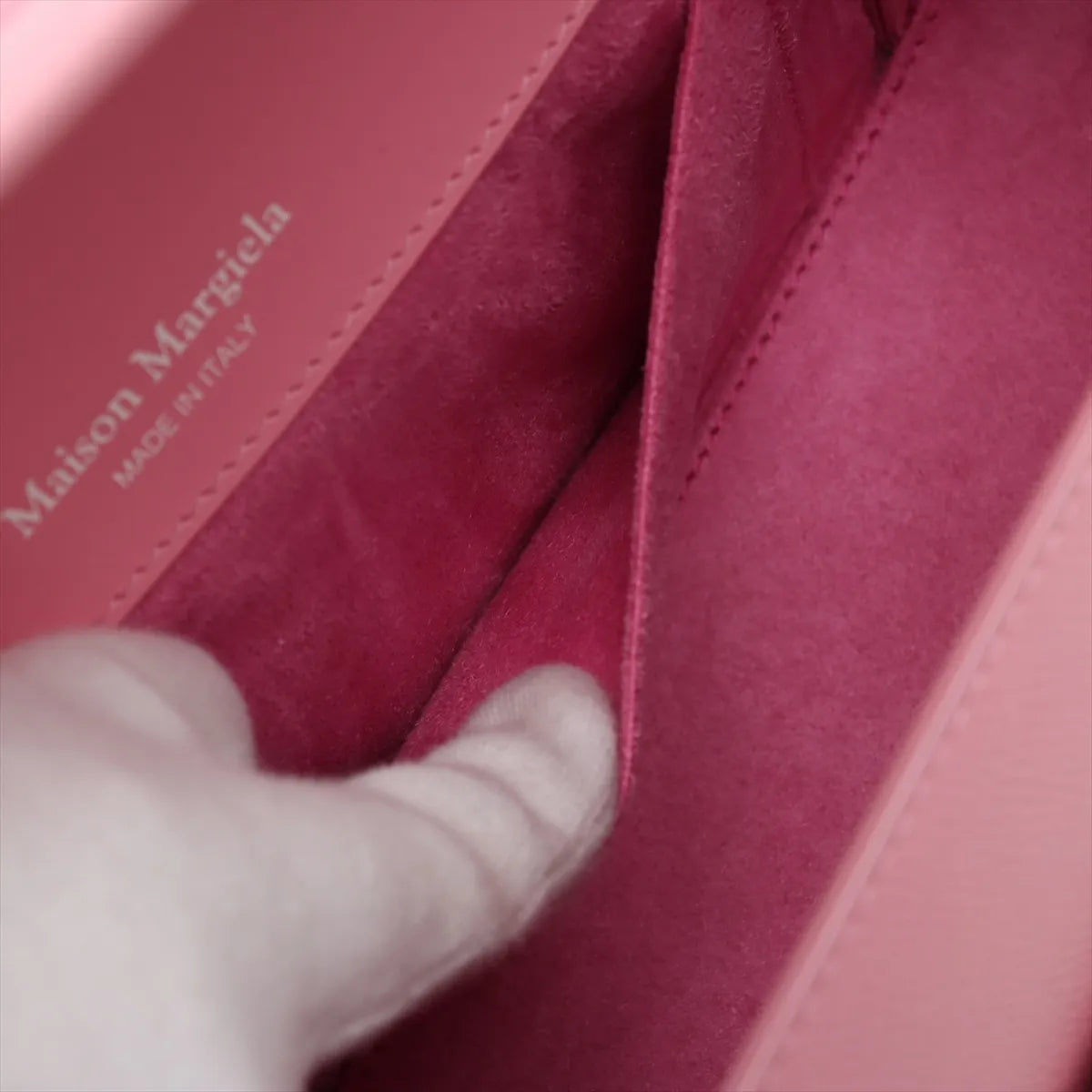 Maison Margiela Snatched Leather Two-Way Handbag Pink