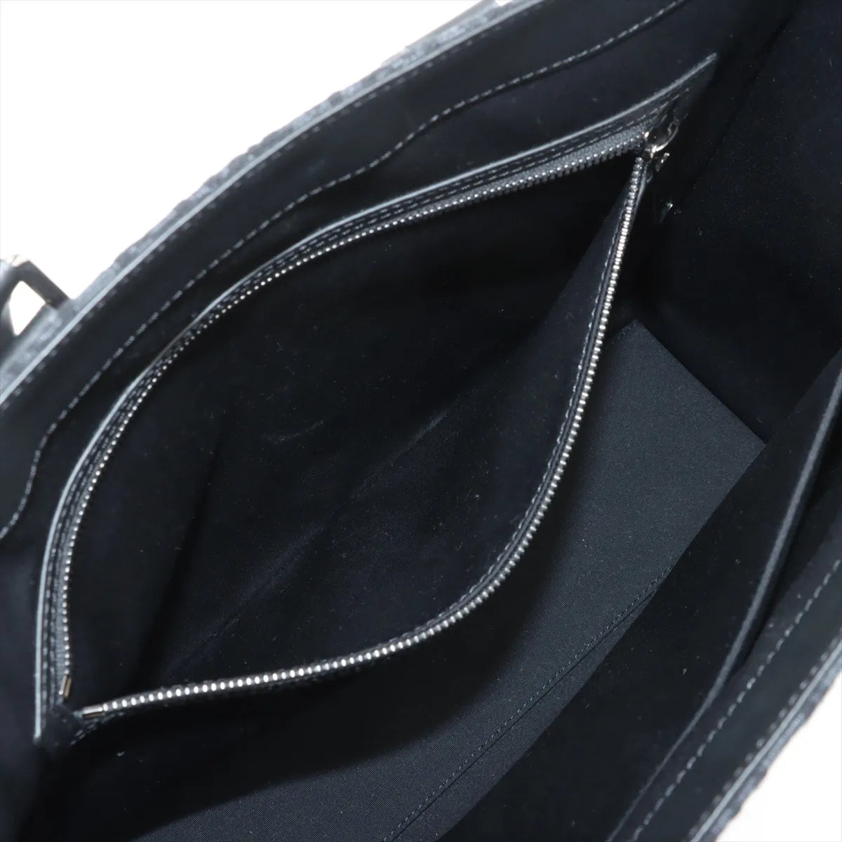 Christian Dior Oblique East West Canvas Leather Two-Way Handbag Black