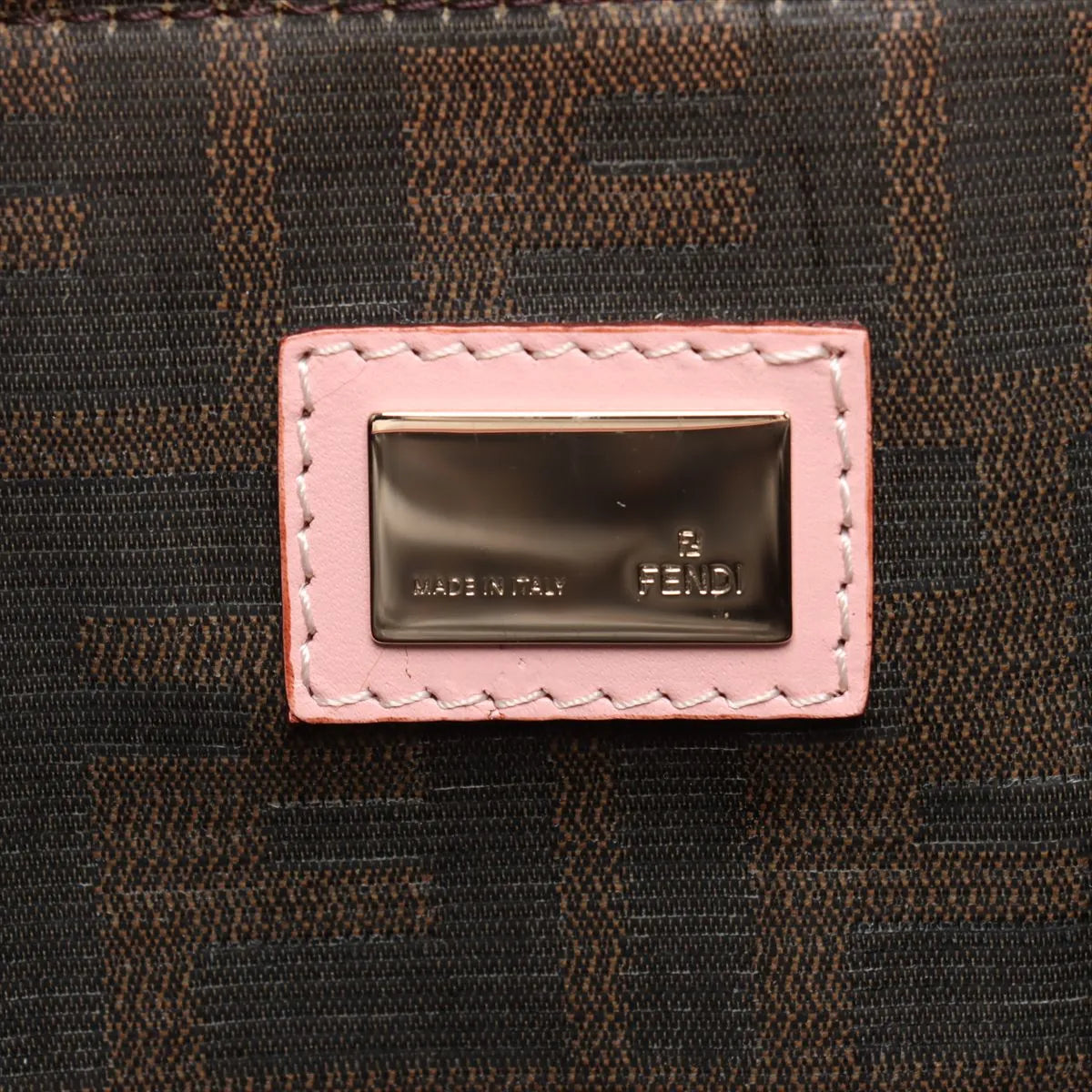 Fendi Zucca Interwoven Leather Tote Bag Pink