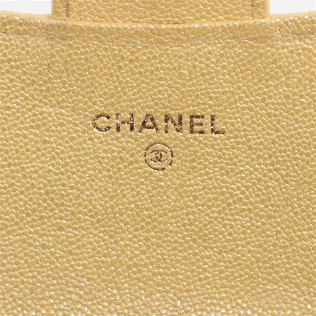 Chanel CC Logo Matelasse Caviar Skin Long Wallet Yellow
