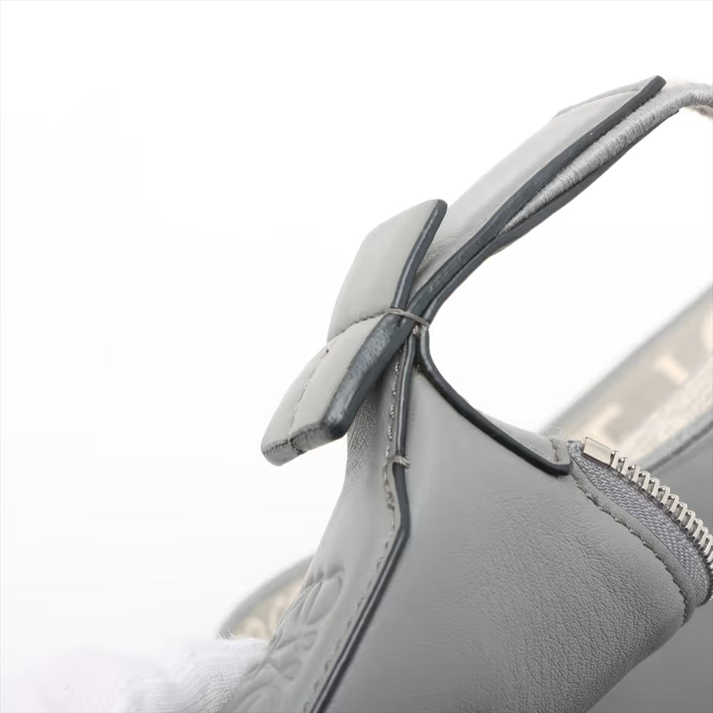 Loewe Cubi Leather Crossbody Bag Gray