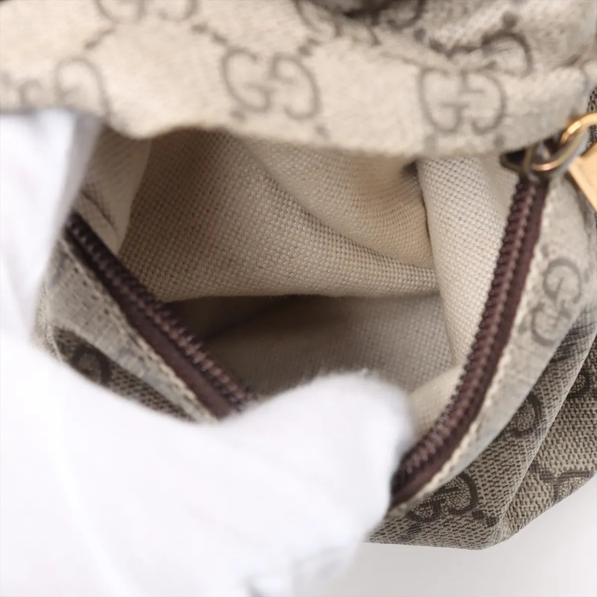 Gucci GG Supreme Leather Backpack Beige
