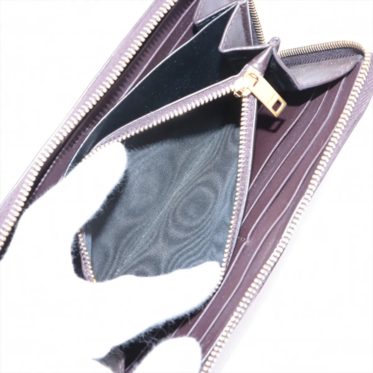 Saint Laurent Paris YSL Leather Zippy Wallet Brown