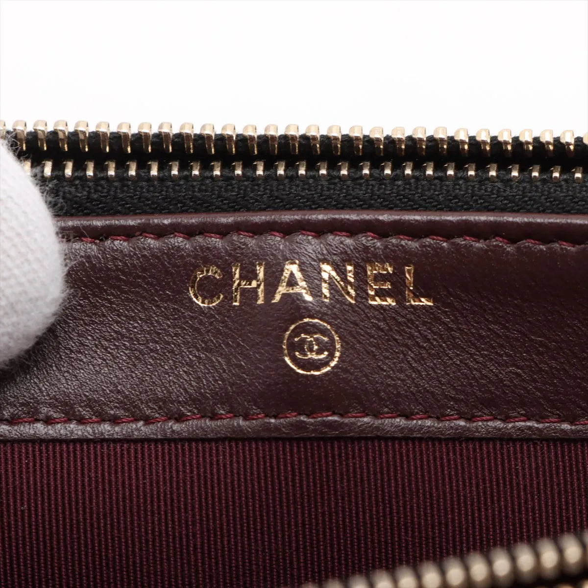 Chanel CC Logo Matelasse Lambskin Wallet on Chain Black