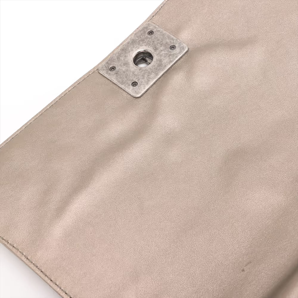 Chanel Boy 28 Large Chain Shoulder Bag Gold