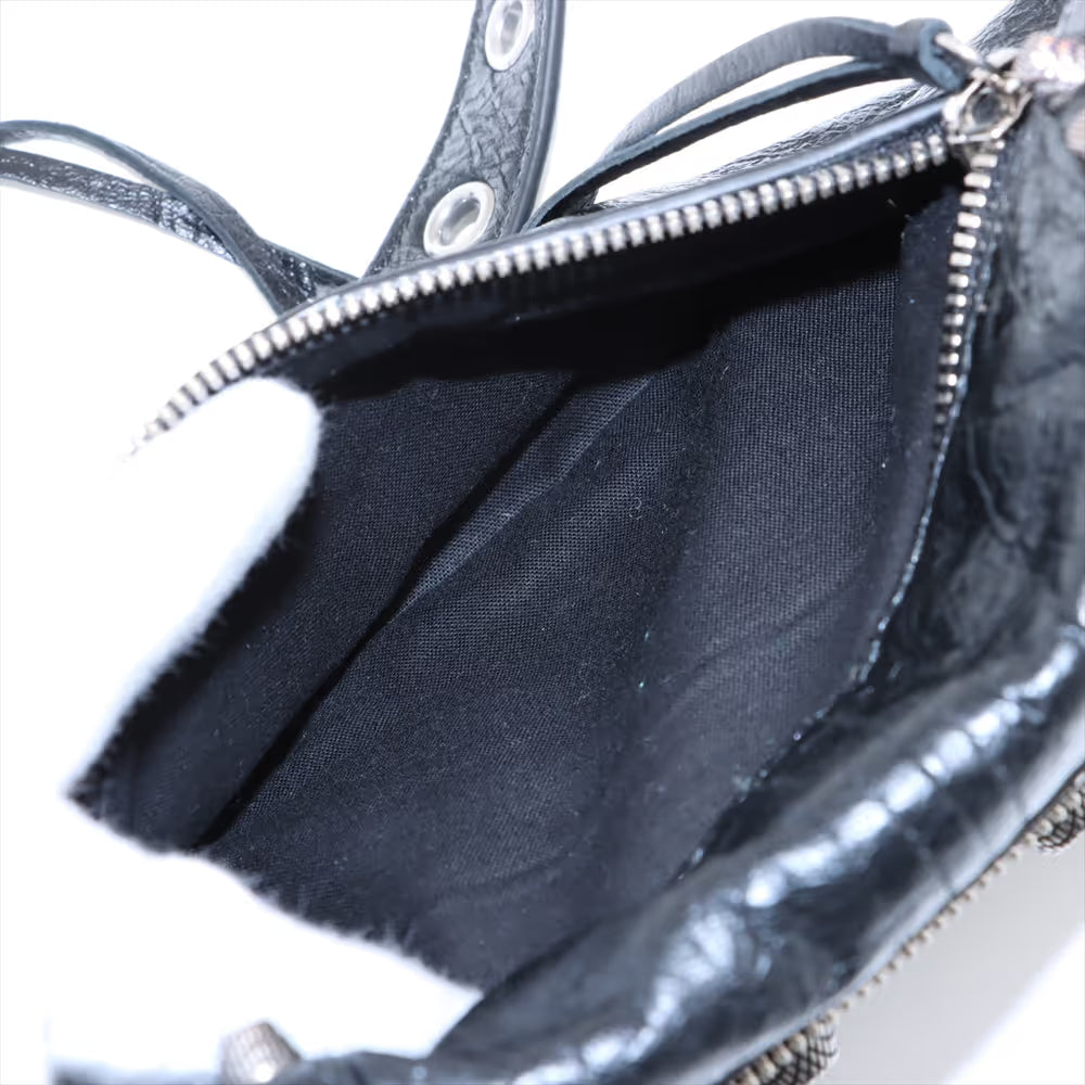 Balenciaga Le Cagole XS Leather Shoulder Bag Black