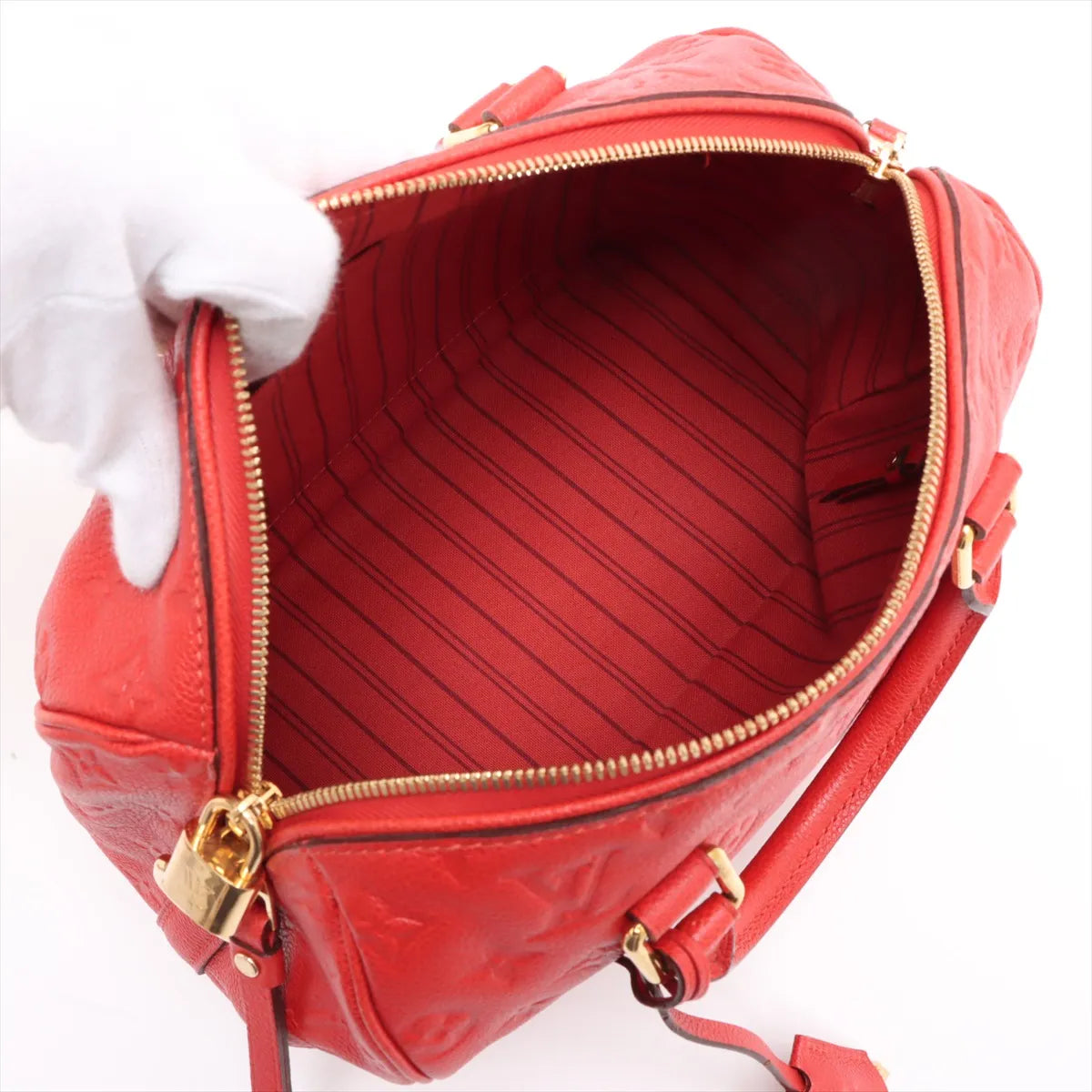 Louis Vuitton Monogram Empreinte Speedy Bandoulière 25 Red