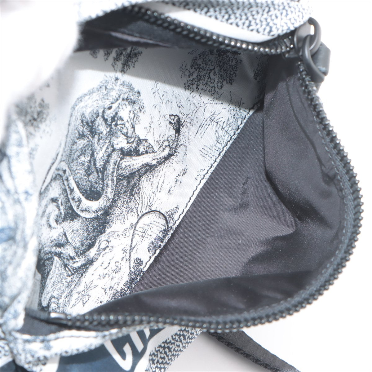 Christian Dior Toile de Jouy Nylon Backpack Navy Blue × White