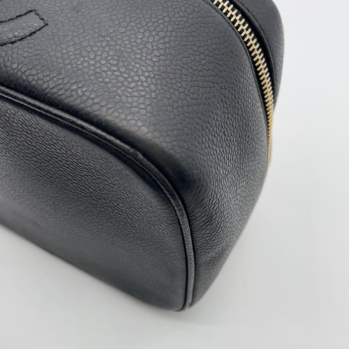 Chanel CC Logo Caviar Leather Vanity Bag Black