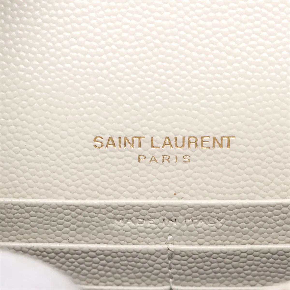 Saint Laurent Paris Envelope Leather Chain Wallet White