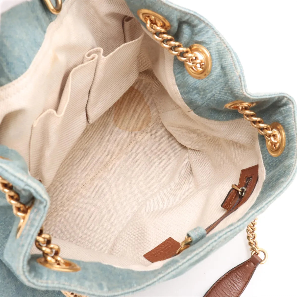 Gucci Soho Denim Chain Tote Bag Blue