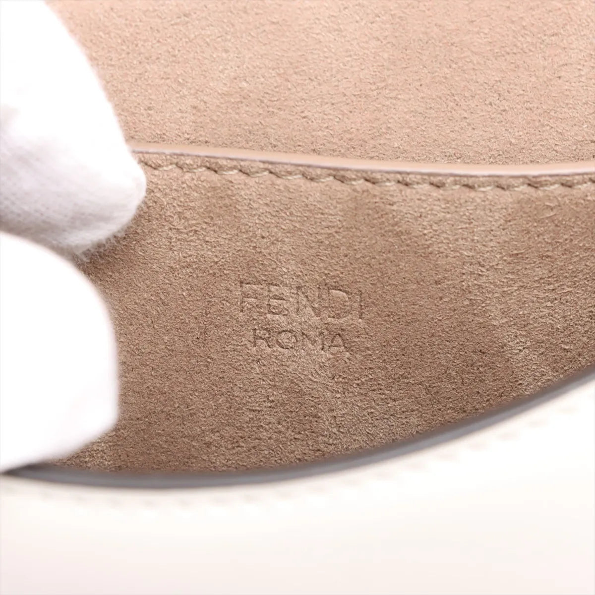 Fendi C'mon Small Leather Shoulder Bag White