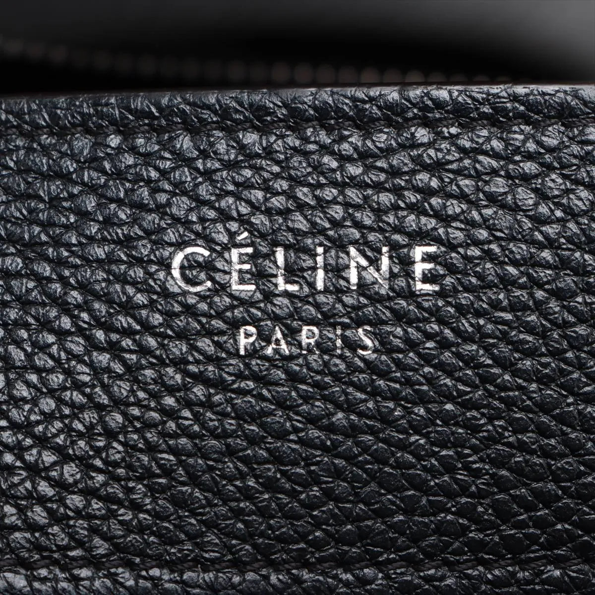Celine Luggage Micro Shopper Leather Handbag Black