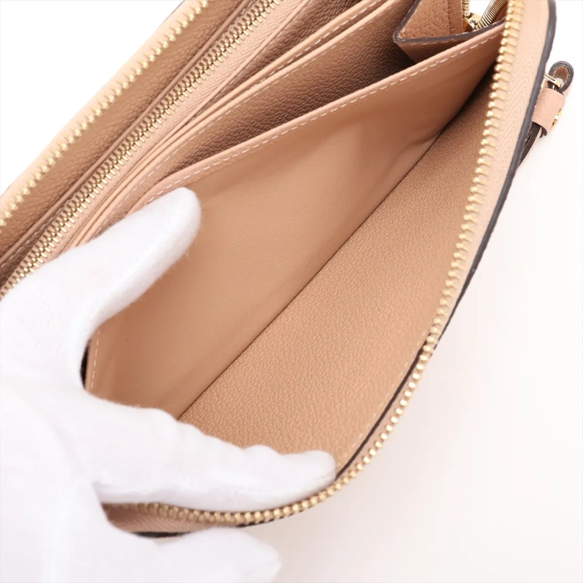 Louis Vuitton Monogram Empreinte Zippy Wallet Beige