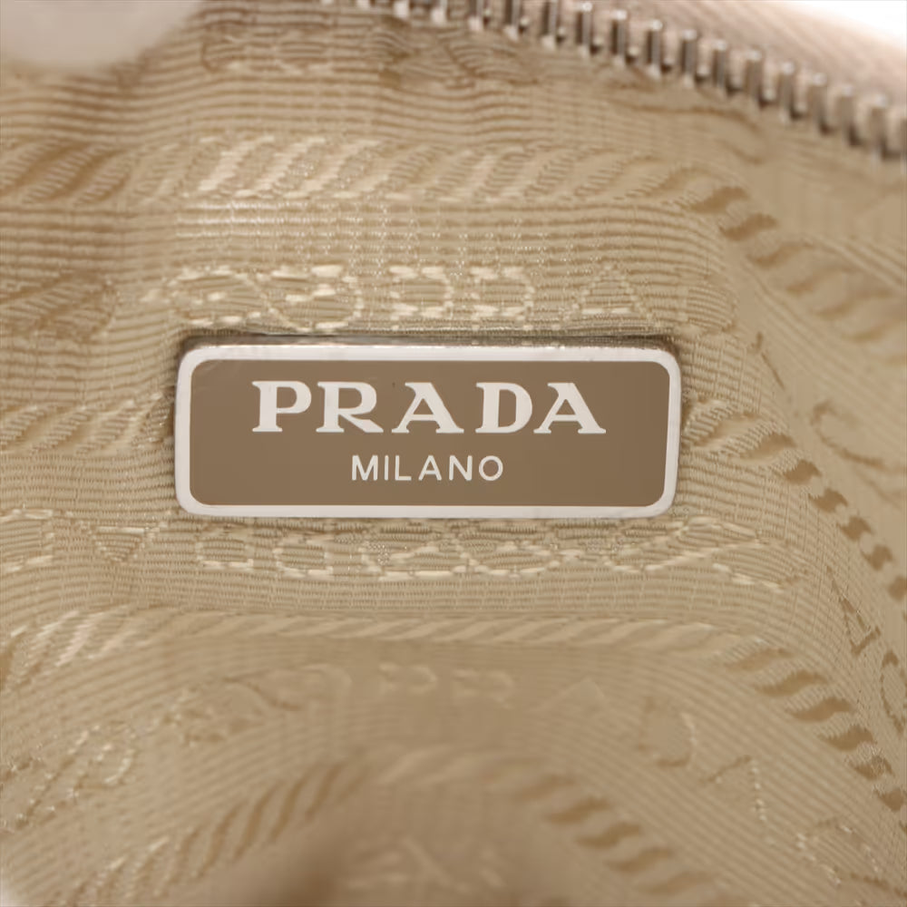 Prada Tessuto Nylon Leather Two-Way Shoulder Bag White