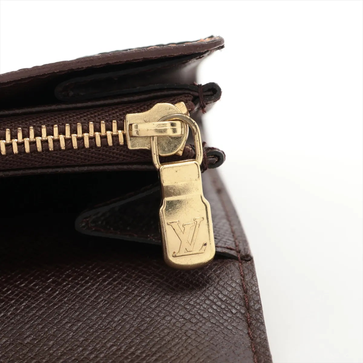 Louis Vuitton Damier Ebene Pochette Monecredit Long Wallet Brown