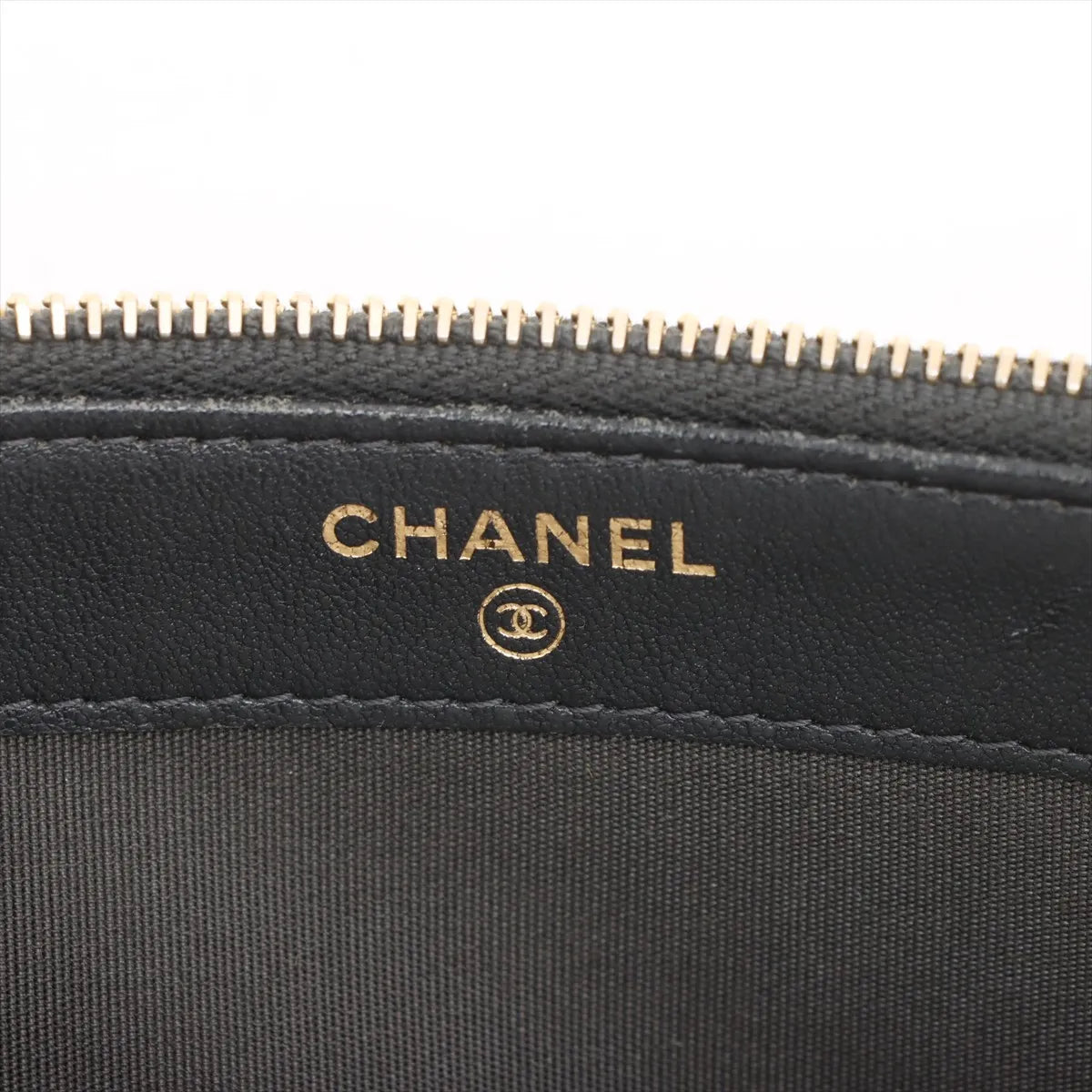 Chanel CC Logo Matelasse Mademoiselle Lambskin Wallet On Chain Black