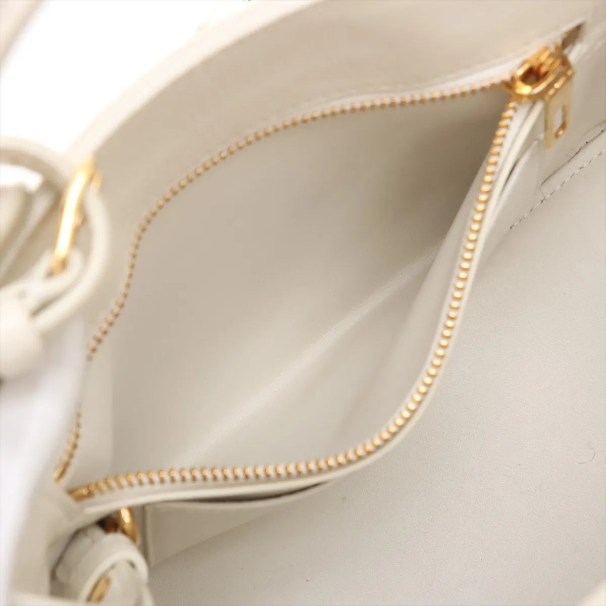 Celine Conti Leather Two-Way Handbag White