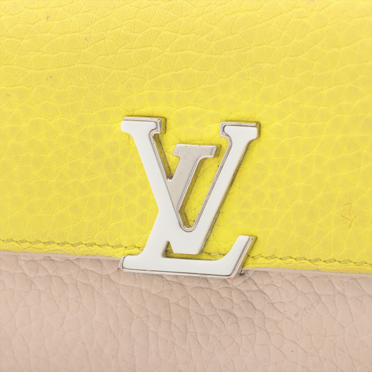 Louis Vuitton Taurillon Portefeuille Capucines Yellow x Beige Wallet