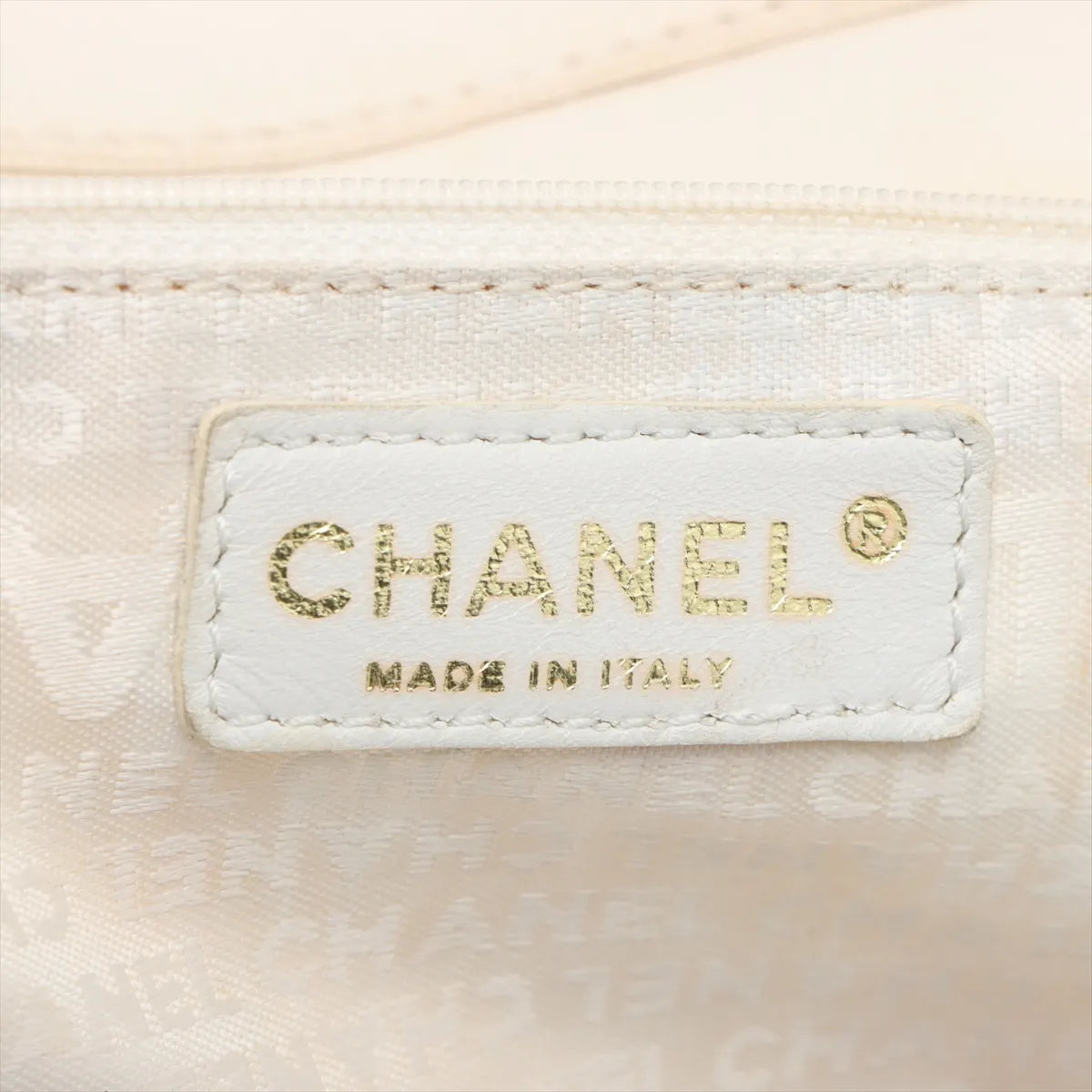 Chanel CC Logo Canvas Leather Handbag White x Pink