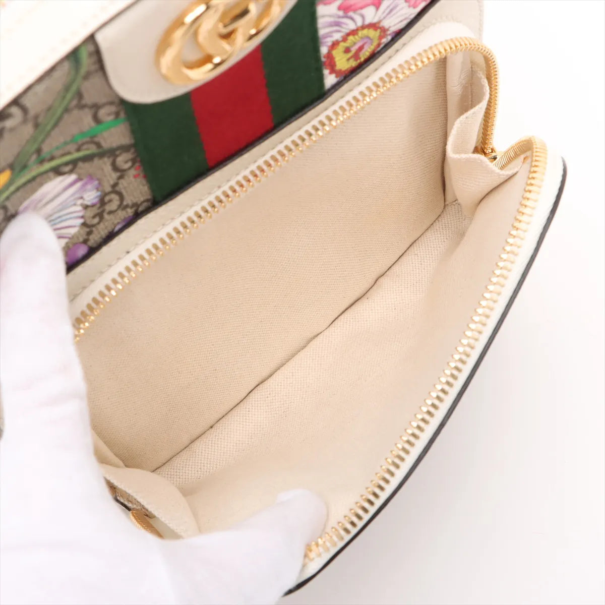 Gucci GG Floral Ophidia Backpack White
