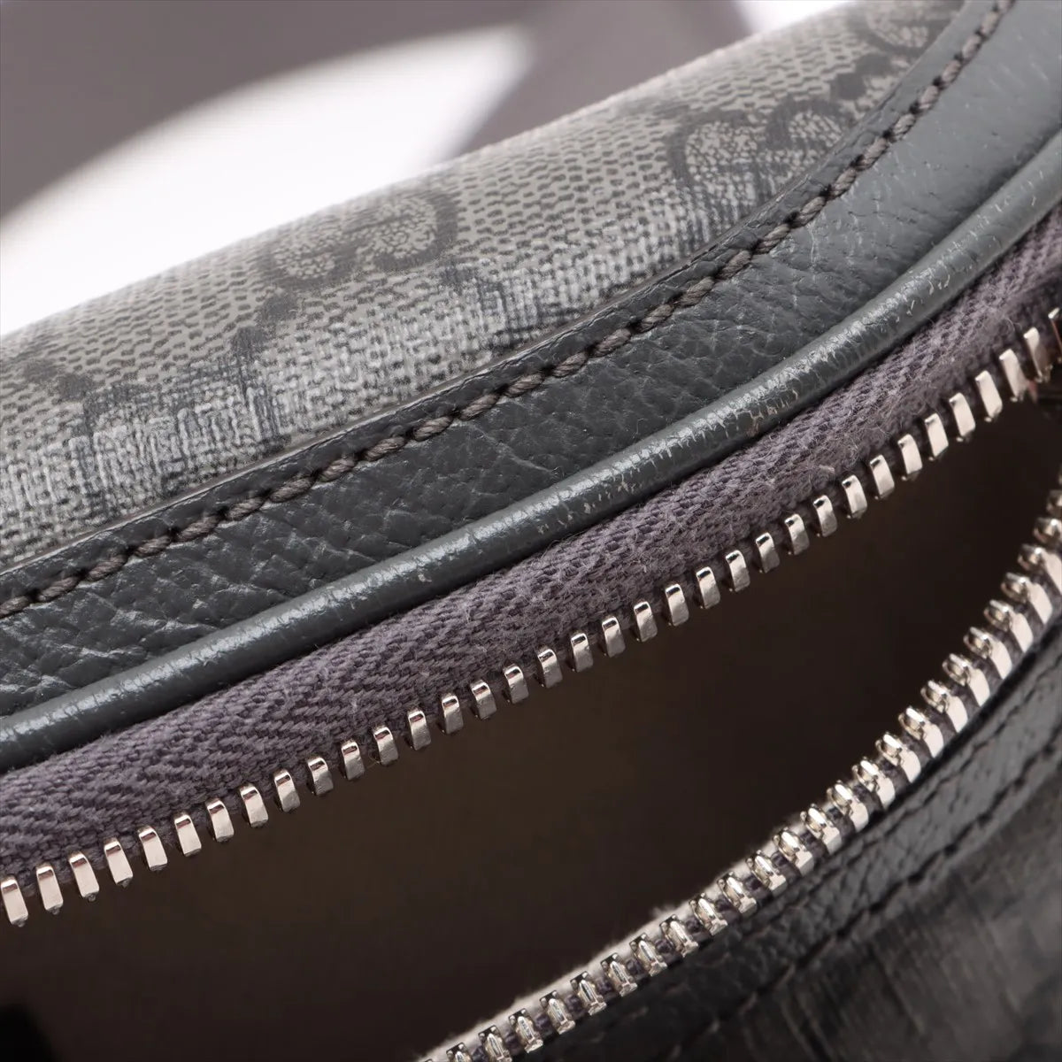 Gucci GG Supreme Leather Sling Belt Bag Gray