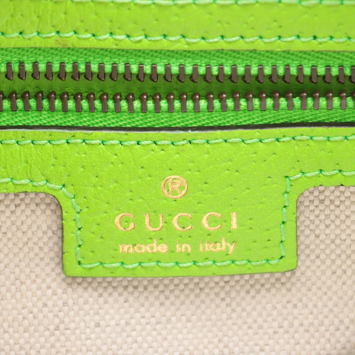 Gucci GG Supreme Ophidia Leather Shoulder Bag Beige x Neon Green