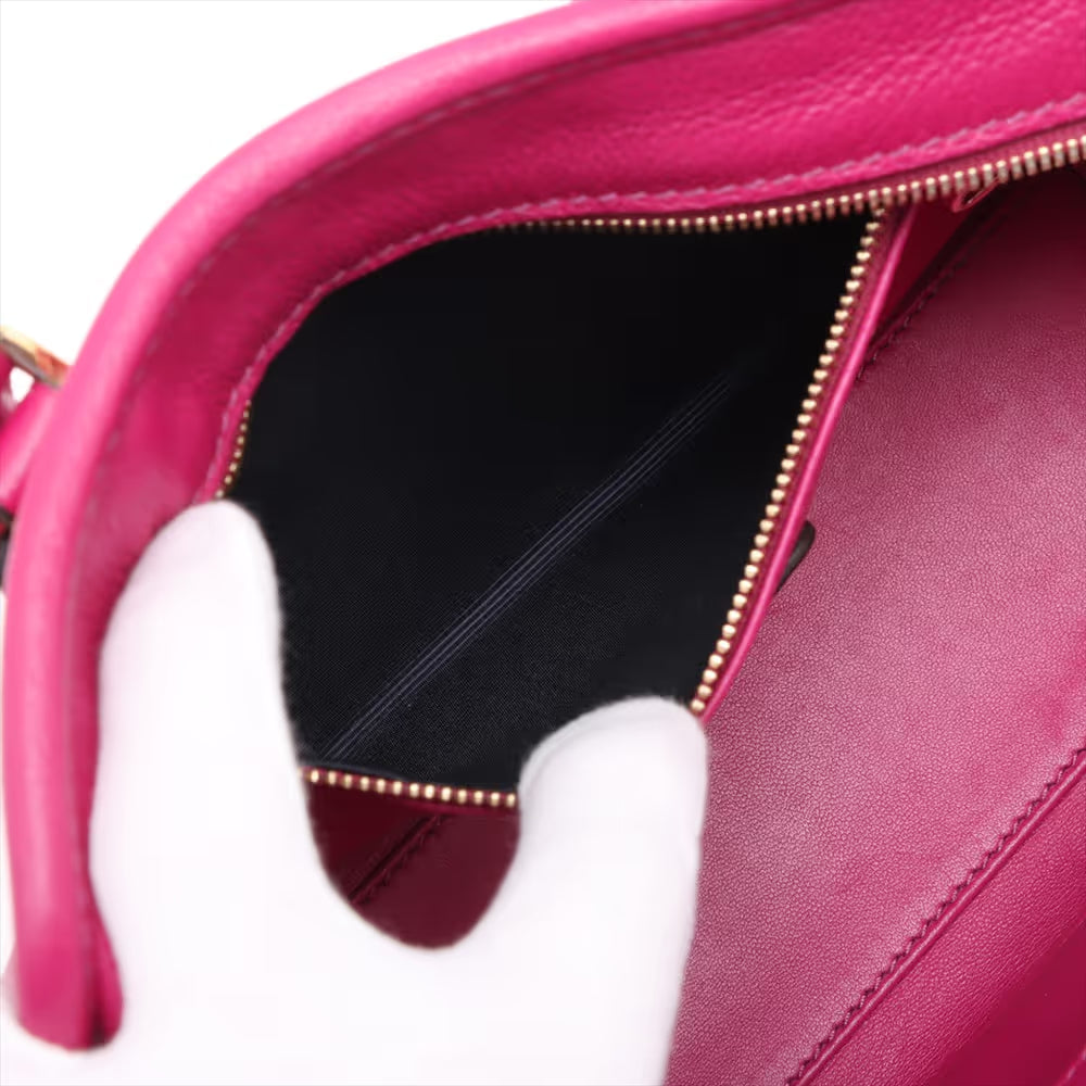 Loewe Amazona 23 Leather Two-Way Handbag Purple