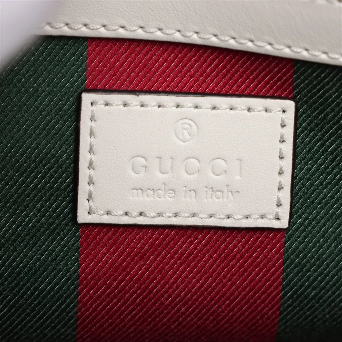 Gucci GG Logo Leather Tote Bag Beige