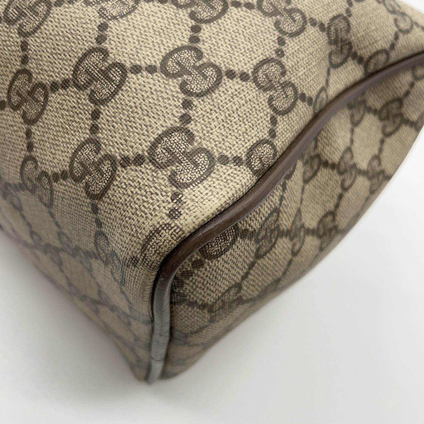 Gucci GG Supreme PVC Sherry Line Boston Bag Beige