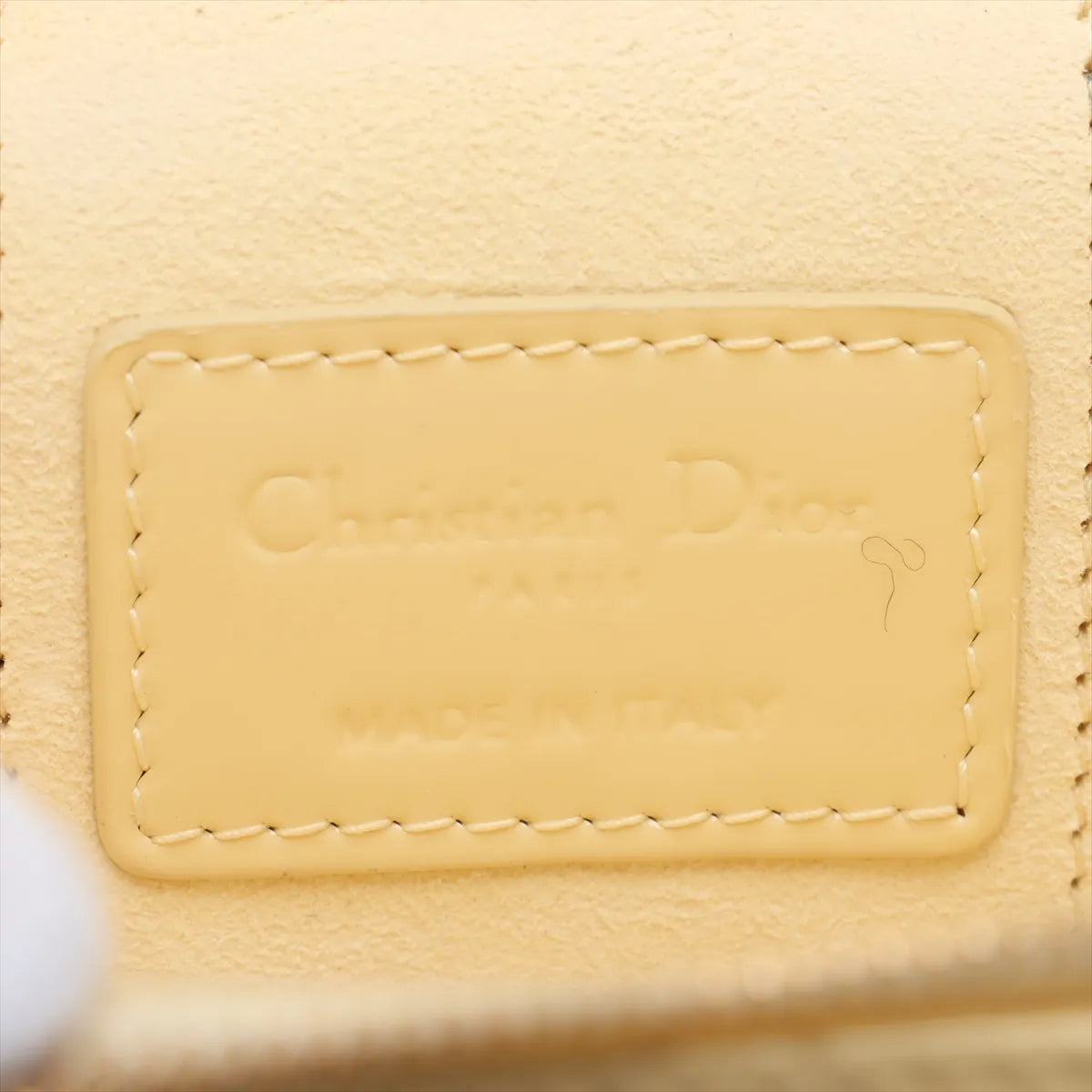 Christian Dior Micro Cannage Patent Leather Vanity Bag Yellow