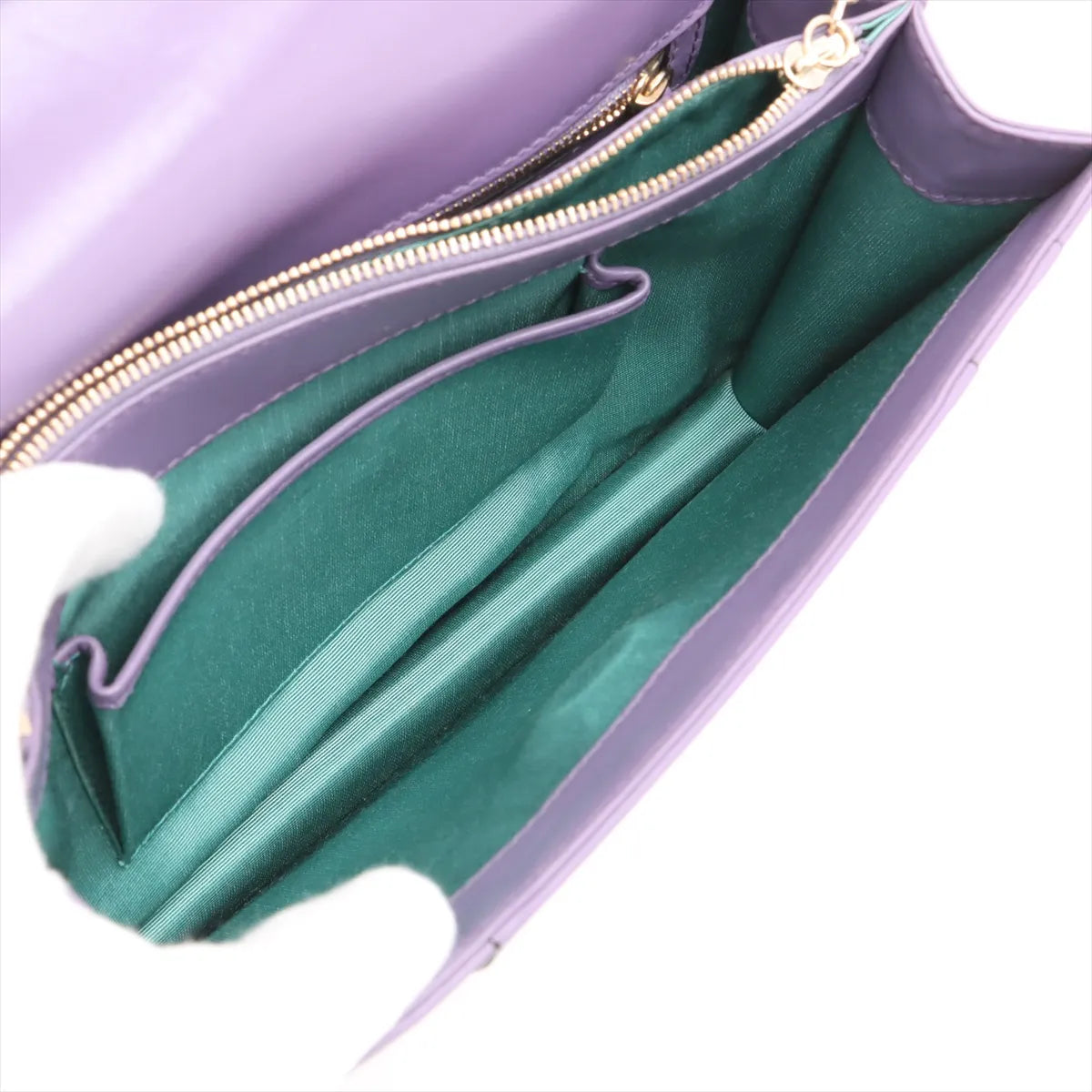 Bvlgari Serpenti Forever Leather Chain Shoulder Bag Purple