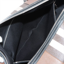 Load image into Gallery viewer, Burberry Check Leather Holdall Boston Bag Brown