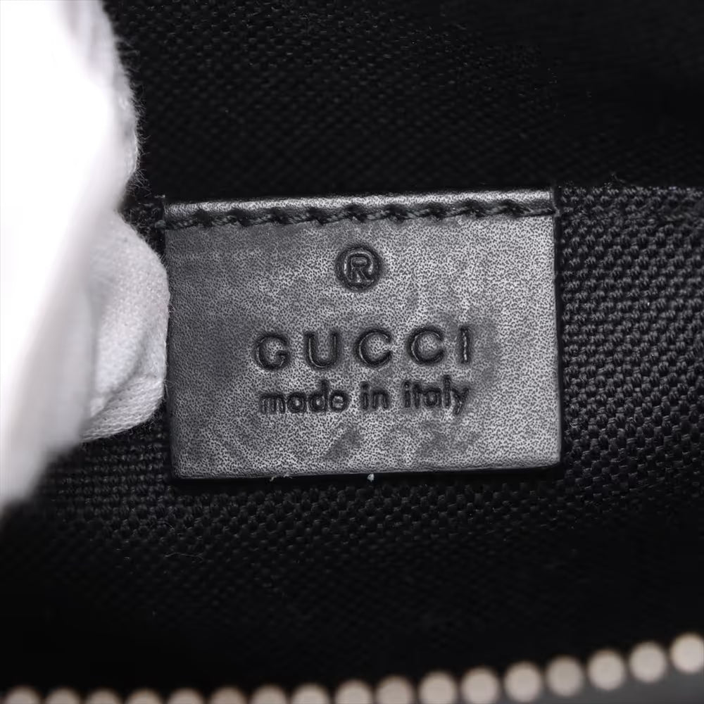 Gucci GG Supreme Patches Leather Messenger Bag Black