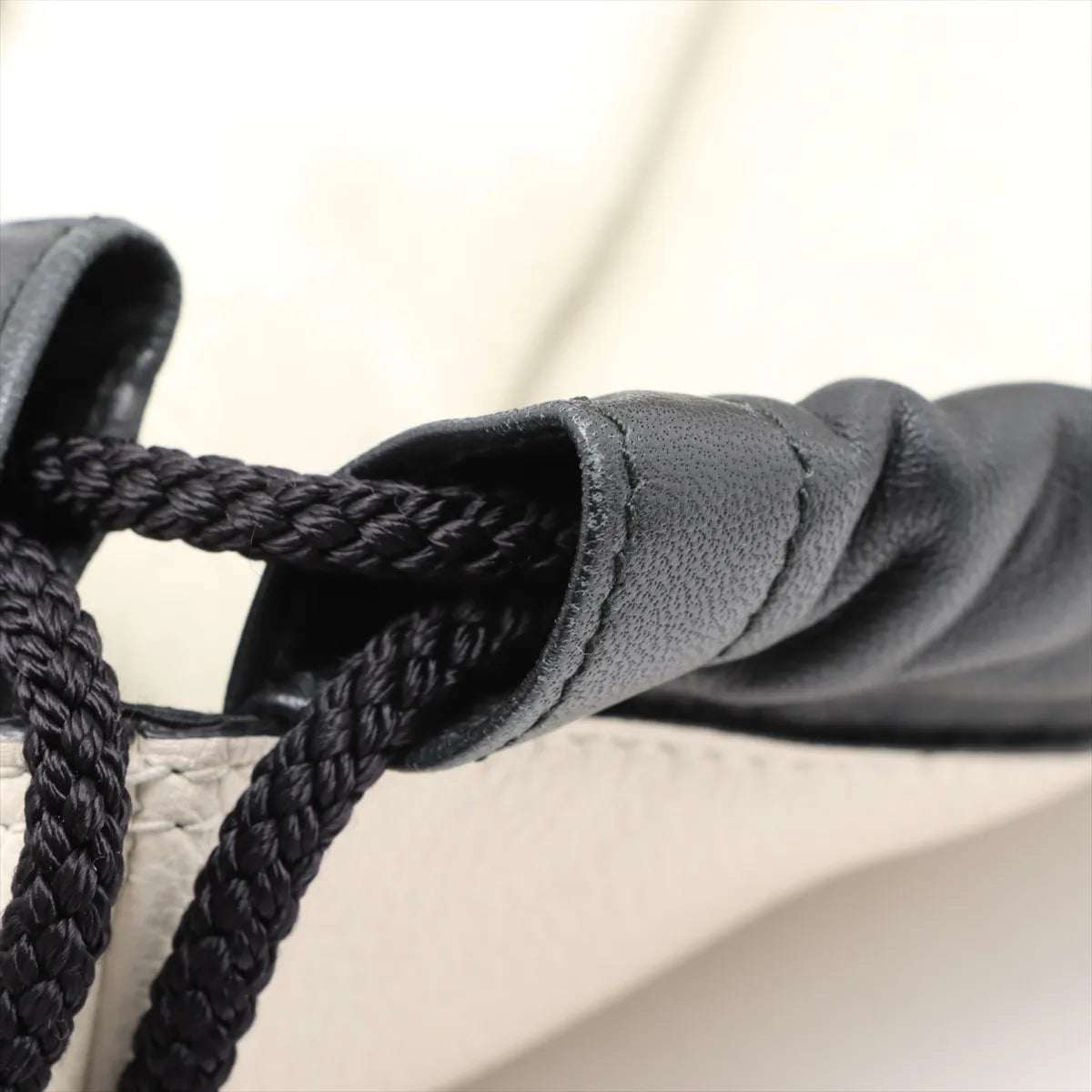 Gucci GG Logo Drawstring Leather Backpack White