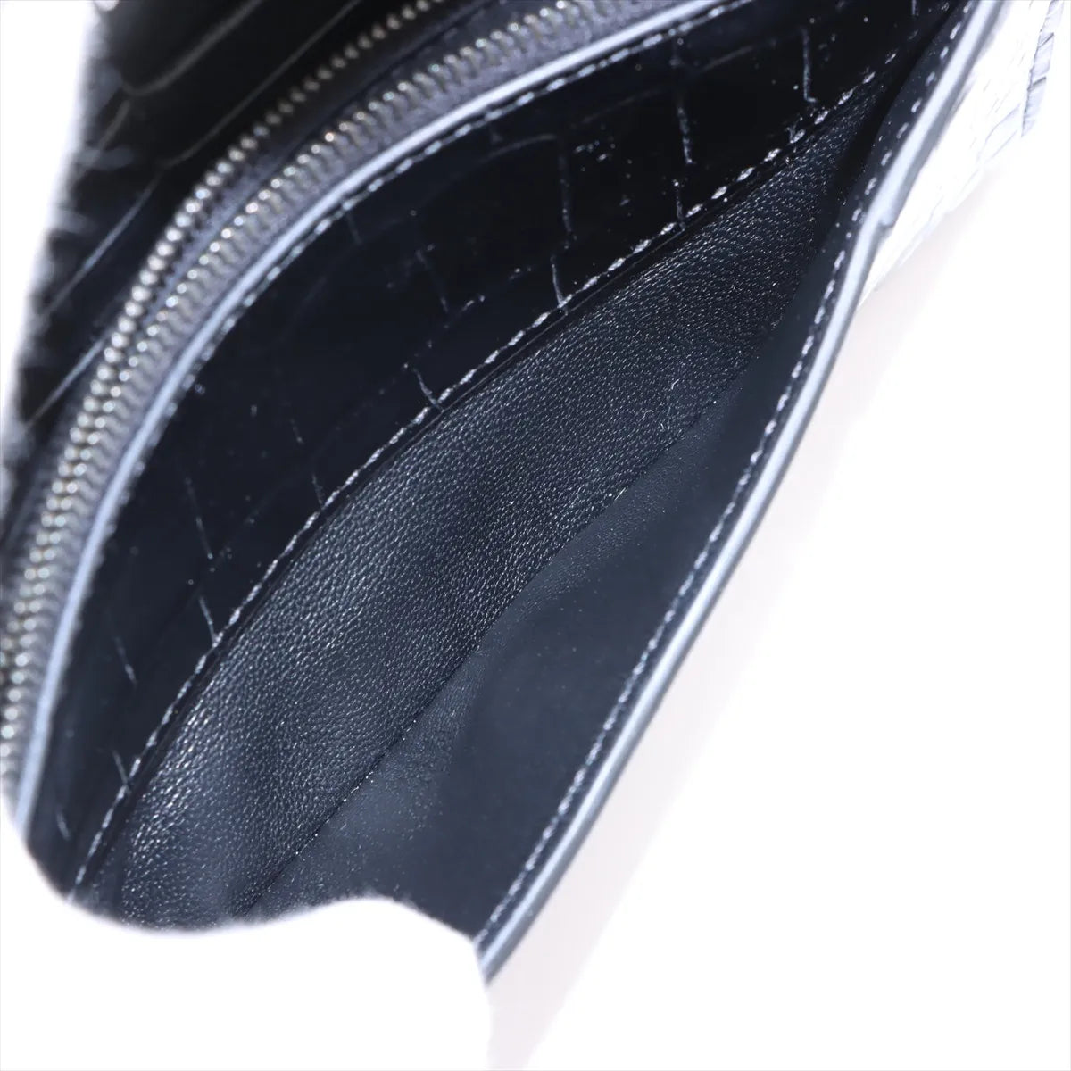 Balenciaga Hourglass Crocodile Wallet on Chain Black