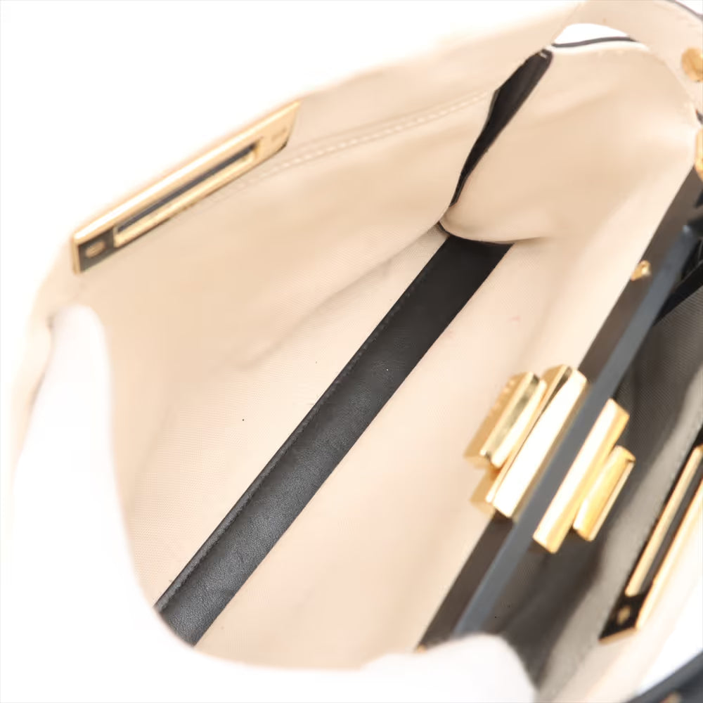 Fendi Peekaboo Regular Leather Two-Way Handbag White