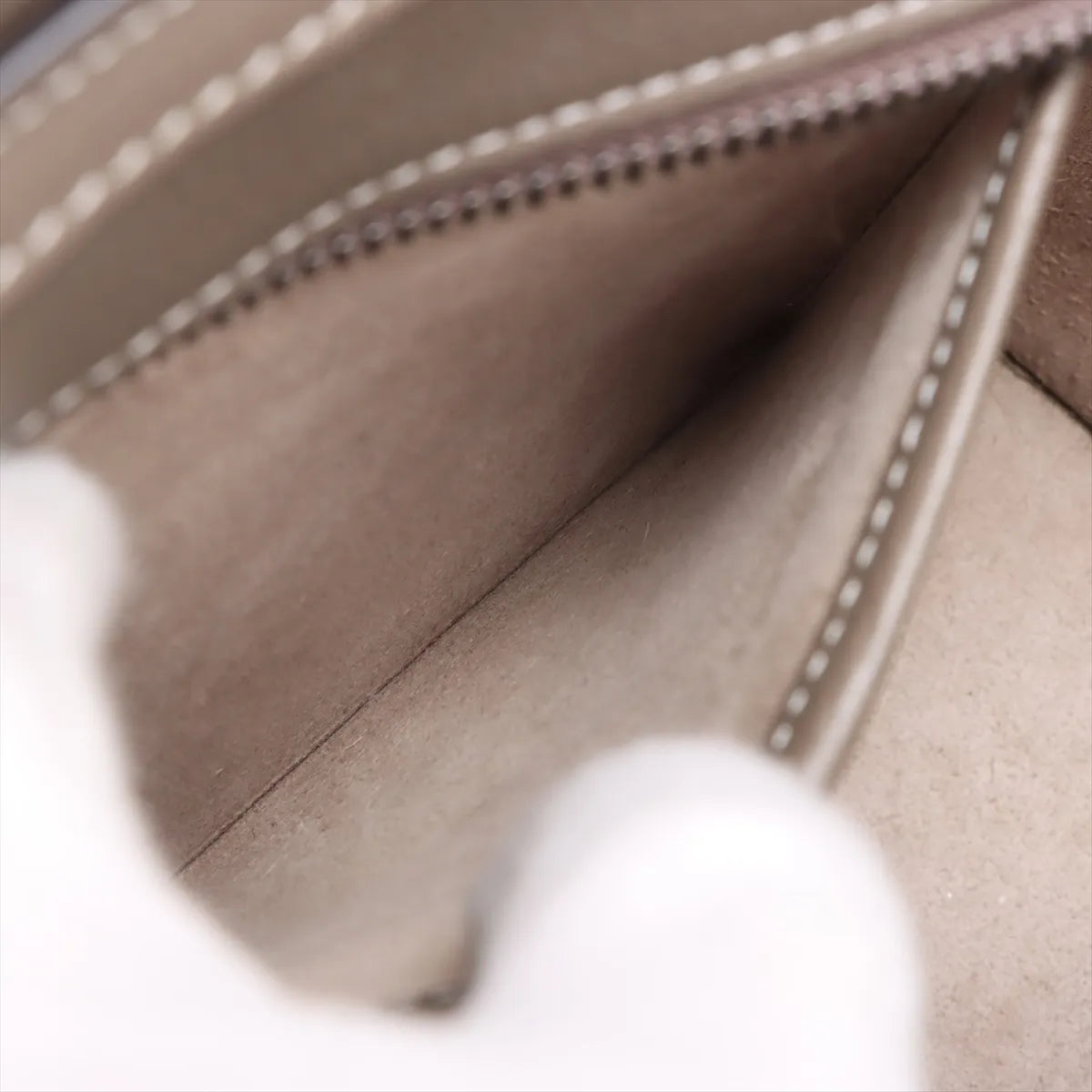 Celine Luggage Nano Shopper Leather Two-Way Handbag Greige