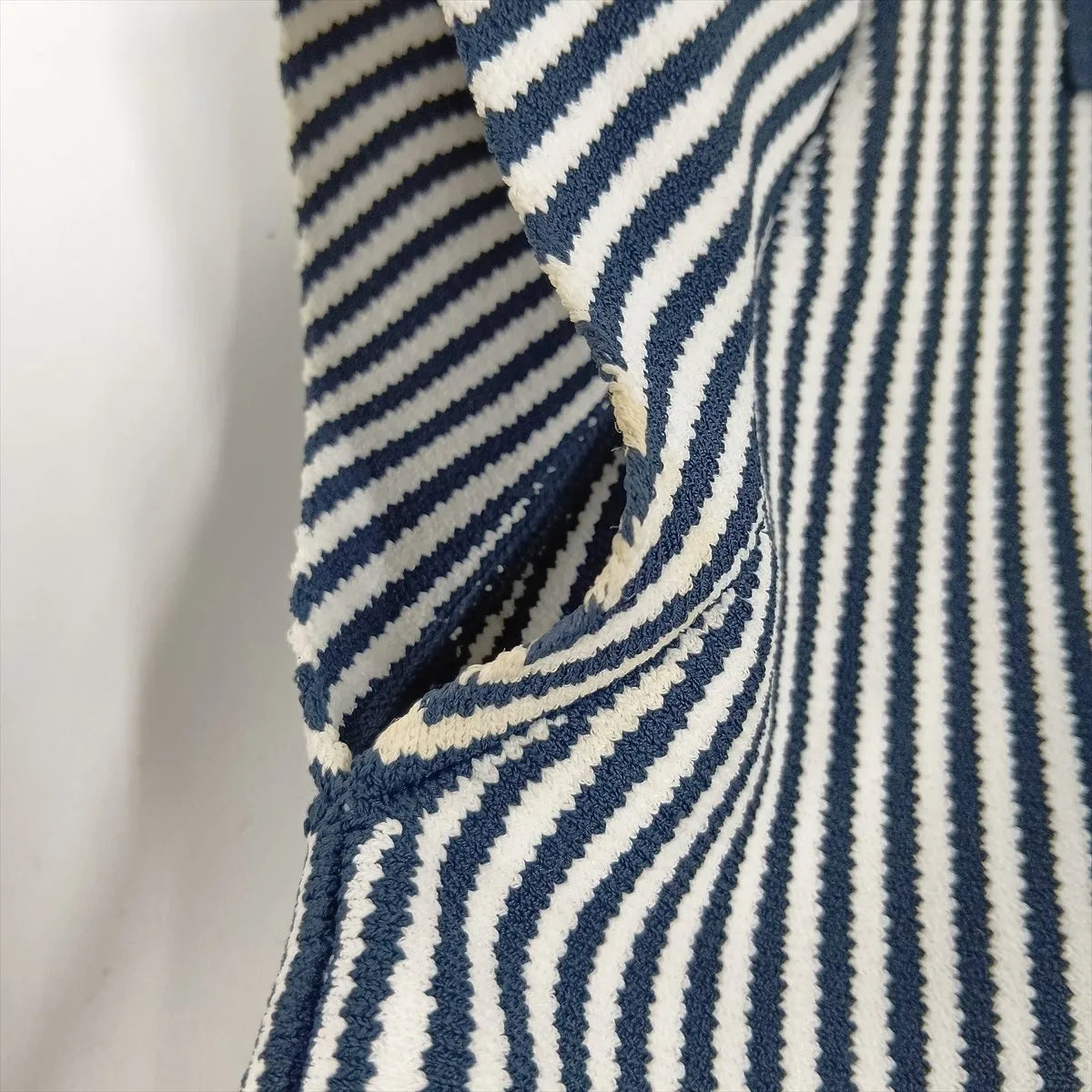 Loewe Polyester × Rayon Knit Dress White x Navy