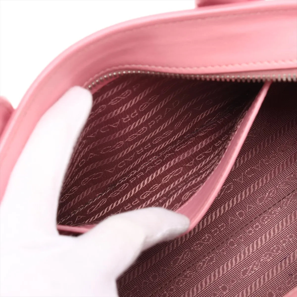 Prada Saffiano Cuir Leather Two-Way Handbag Pink