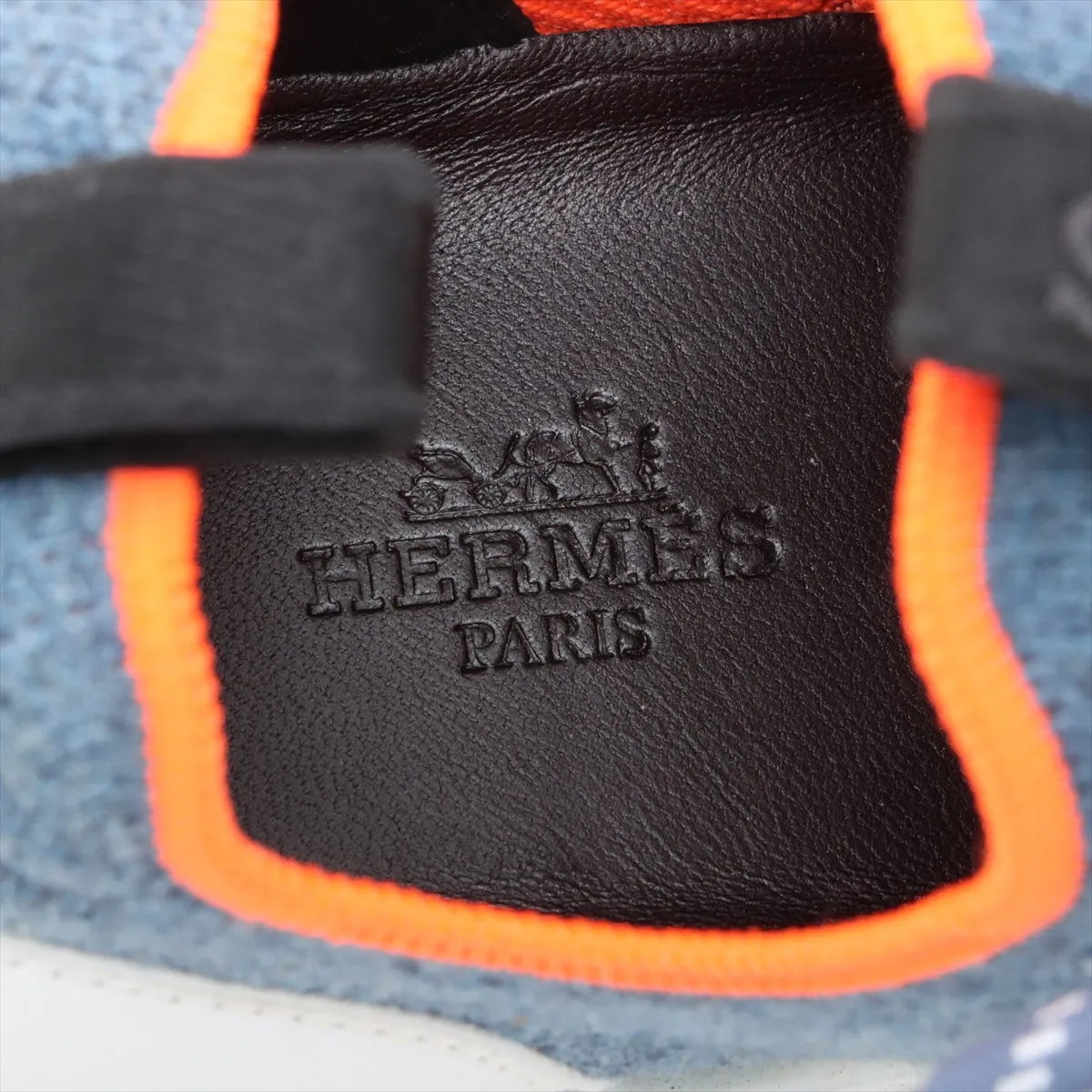 Hermes Duel Knit × Leather Sneakers Blue x White