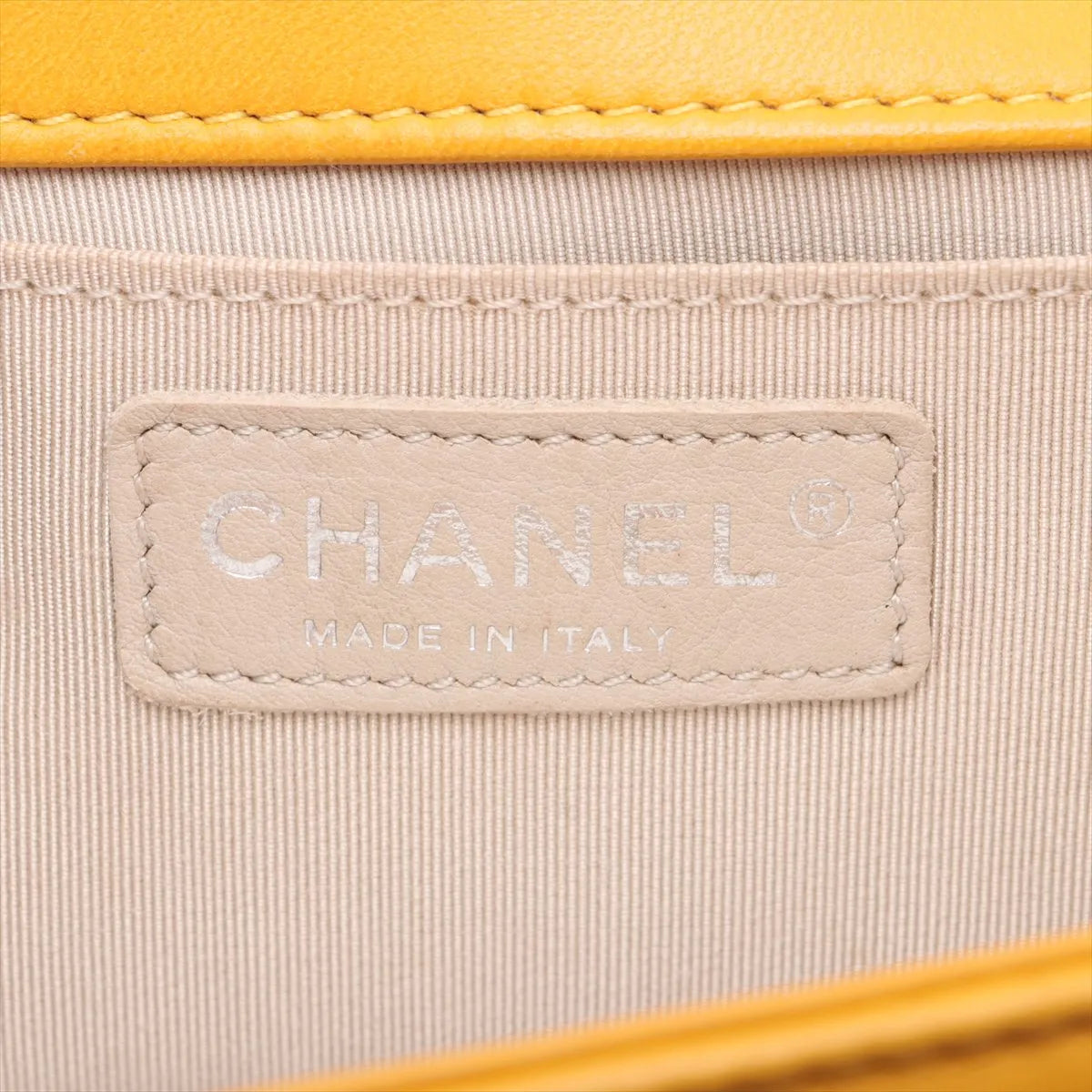 Chanel Boy Chanel 25 Lambskin Chain Shoulder Bag Yellow