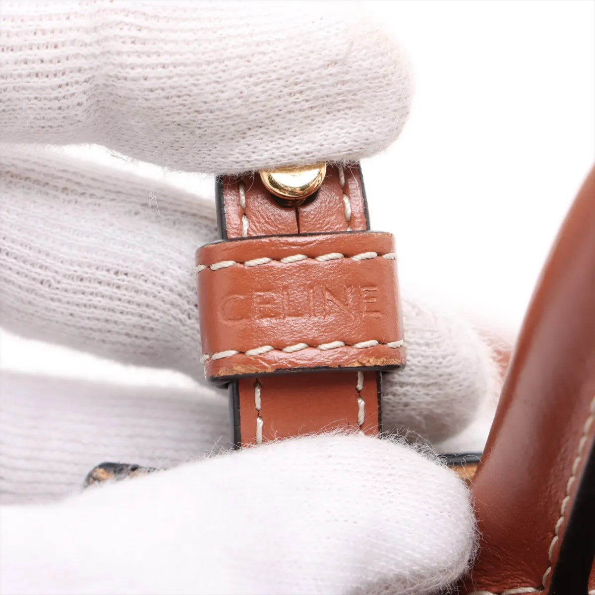 Celine Triomphe Mini Vertical Cabas Tote Bag Brown
