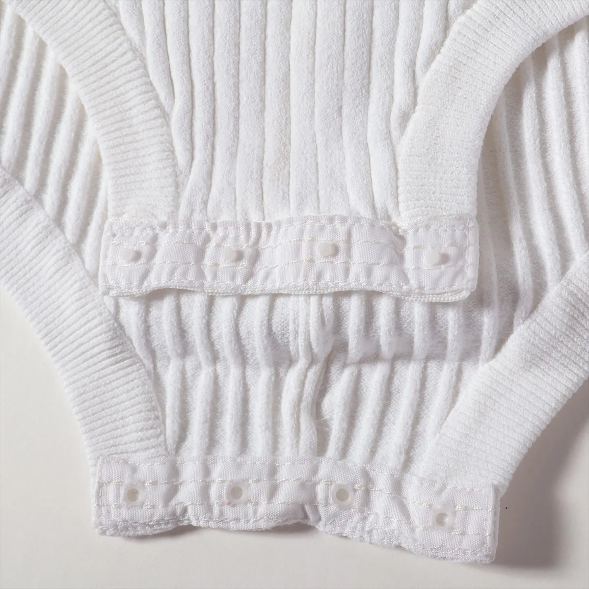 Valentino Rayon Ribbed Long Sleeve Bodysuit White