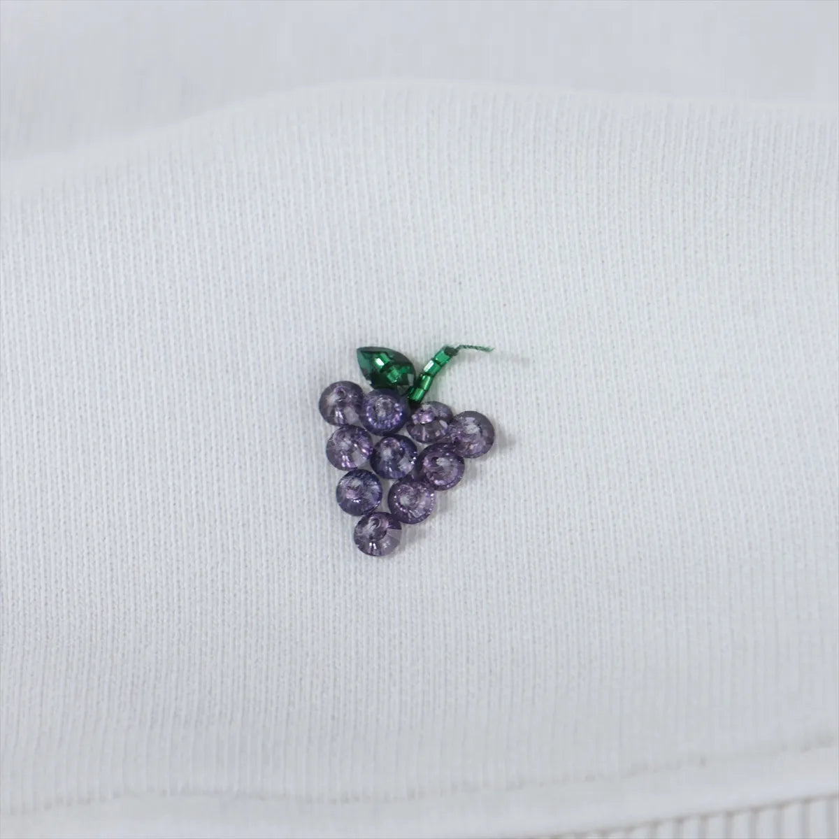 Valentino Fruits Beads Knitted Cotton Sweater White