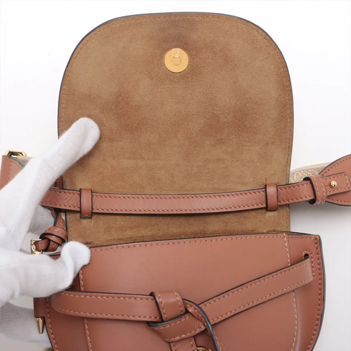 Loewe Mini Gate Dual Shoulder Bag Tan