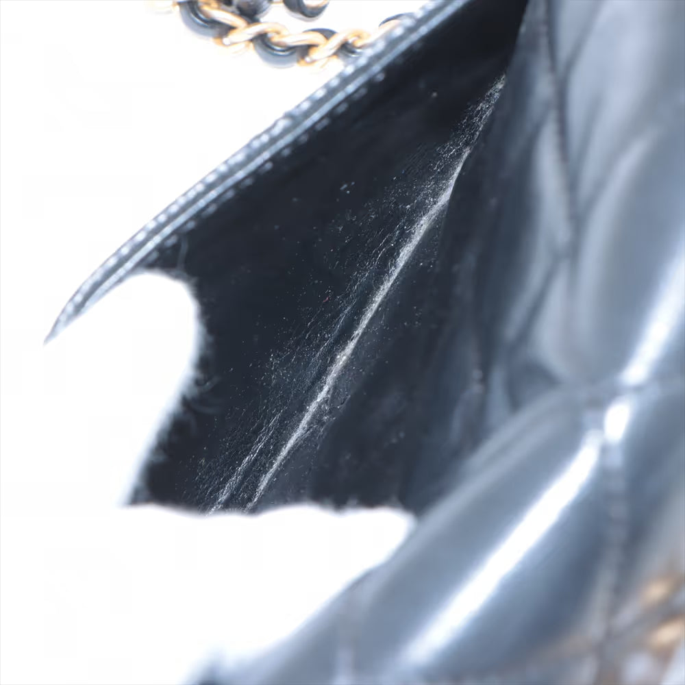 Chanel CC Logo Matelasse Lambskin x Caviar Skin Two-Way Shoulder Bag Black