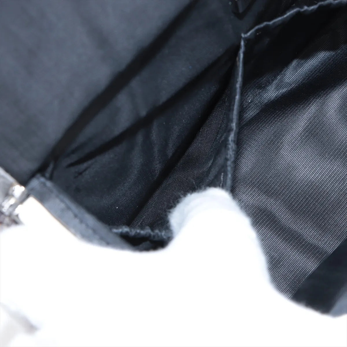 Chanel Paris New York Line Tweed Vanity Chain Handbag Gray X Black